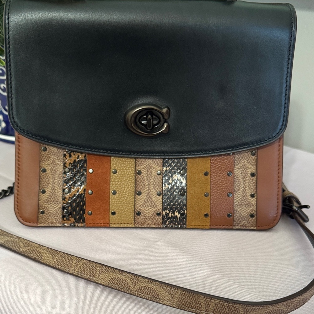 Coach Parker Exotic Top Handle Suede interior PRISTINE - Picture 2 of 16